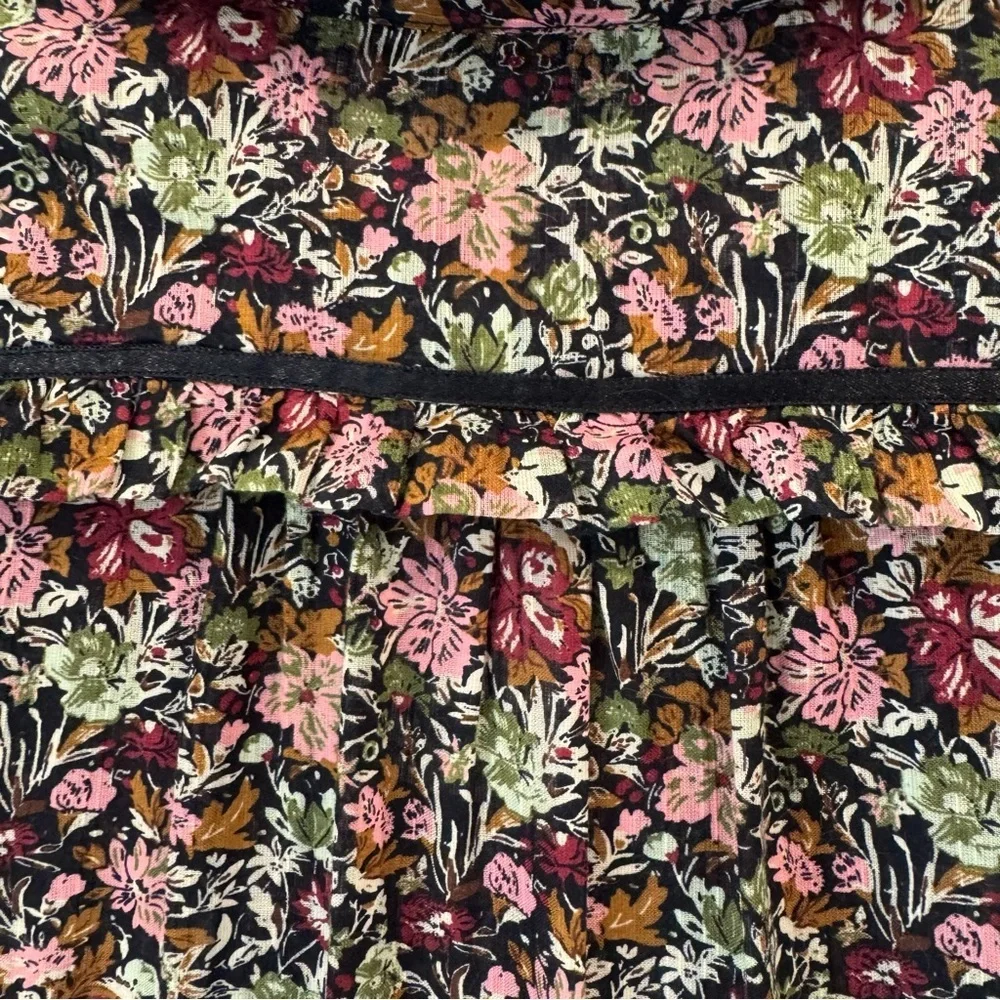Free People NWT Daybreak Blouse Floral Long Sleeve Ruffles